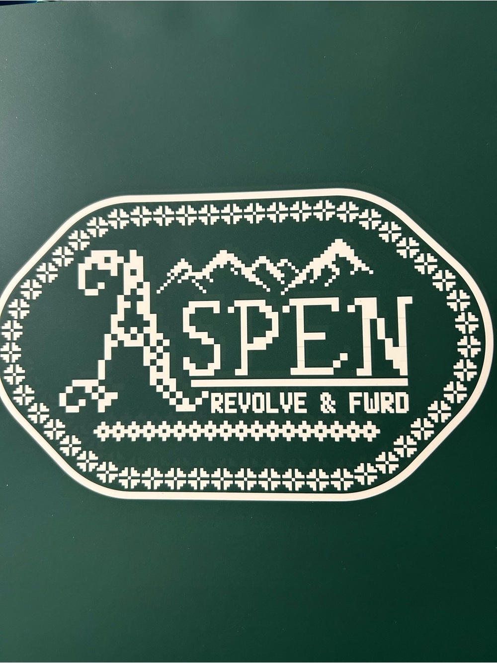 REVOLVE Aspen Tote in Forest Green and White